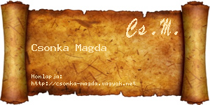 Csonka Magda névjegykártya